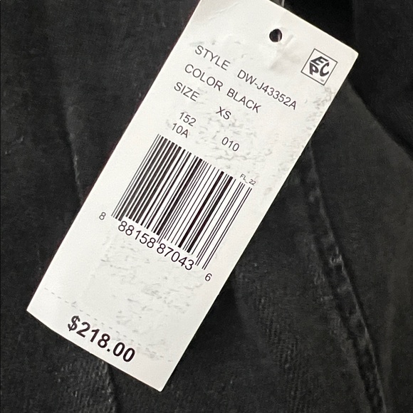 DRIFTWOOD Washed Black Celestial Embroidered Denim Jacket Pockets XS Reg. $218 - Picture 8 of 13